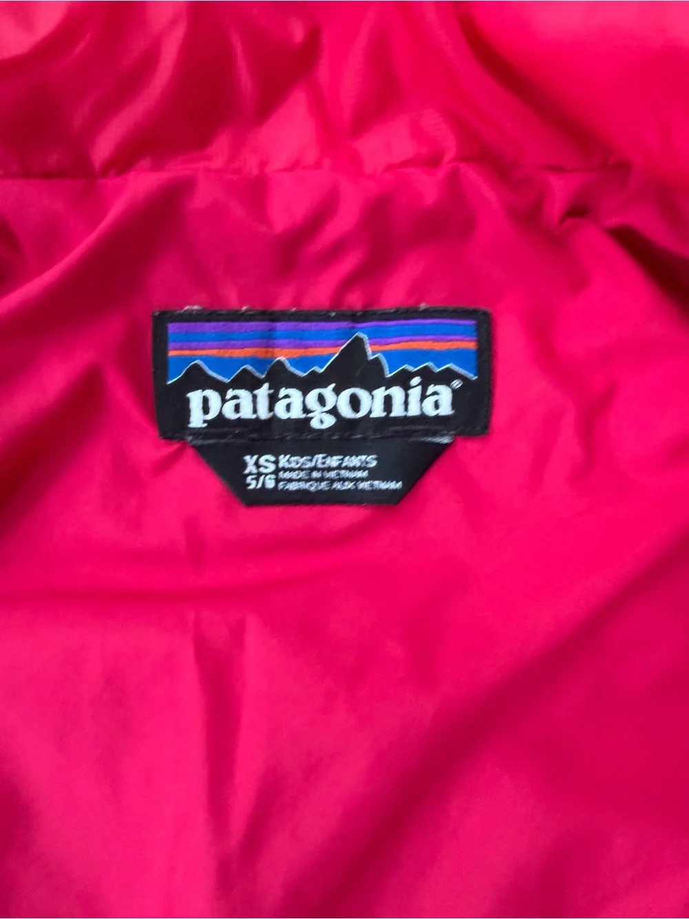 Patagonia Girls XS 5-6 Red Nano Puff Quilted Insulated Jacket